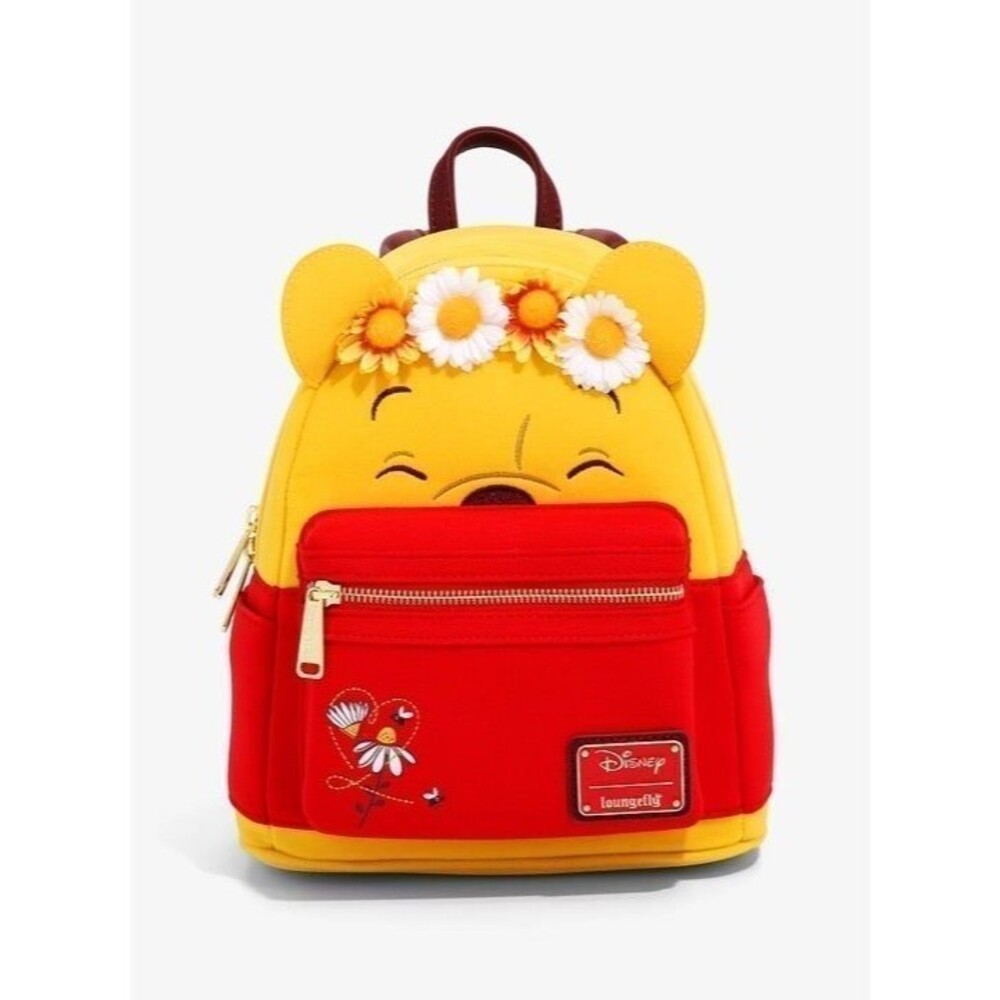 Winnie the Pooh Floral Flocked Backpack